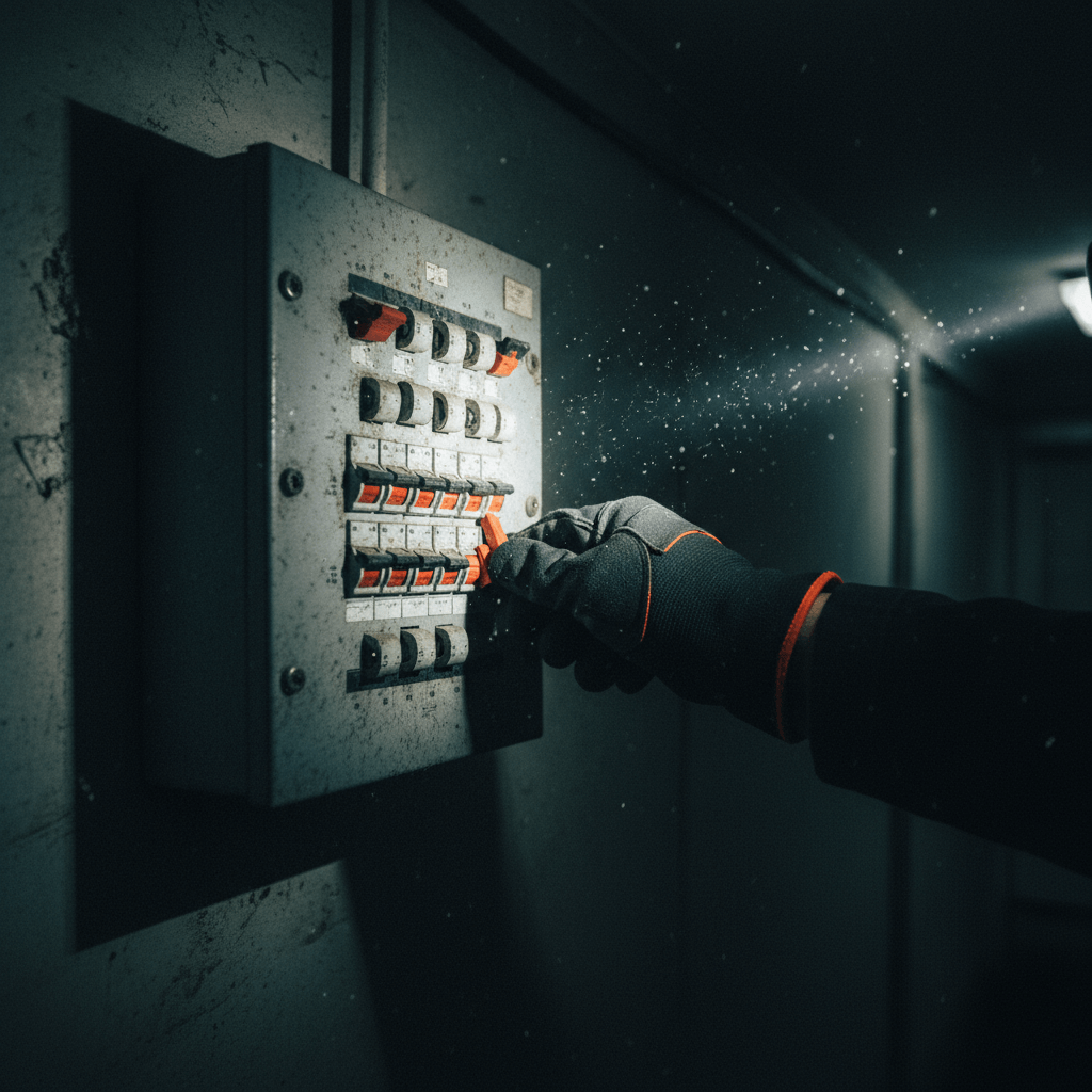 Dringender Einsatz am Sicherungskasten bei Stromausfall in einer Wohnung